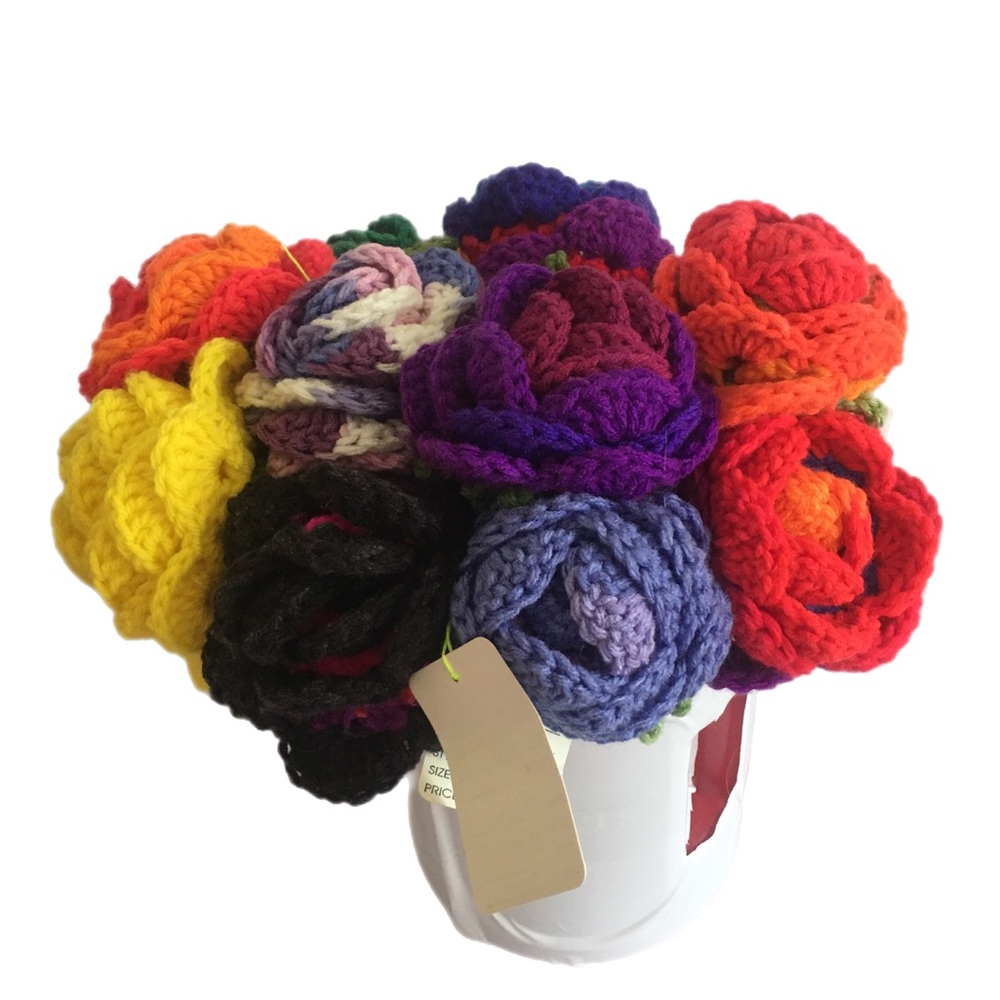 Colorful Large Crochet Rose's